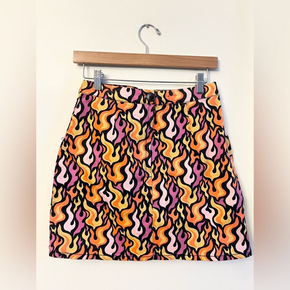Dolls Kill NWT BlackFriday Fireproof skirt flame a line skater skirt dangerfield